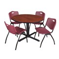 Cain Round Tables > Breakroom Tables > Cain Round Table & Chair Sets, 48 W, 48 L, 29 H, Cherry TB48RNDCH47BY